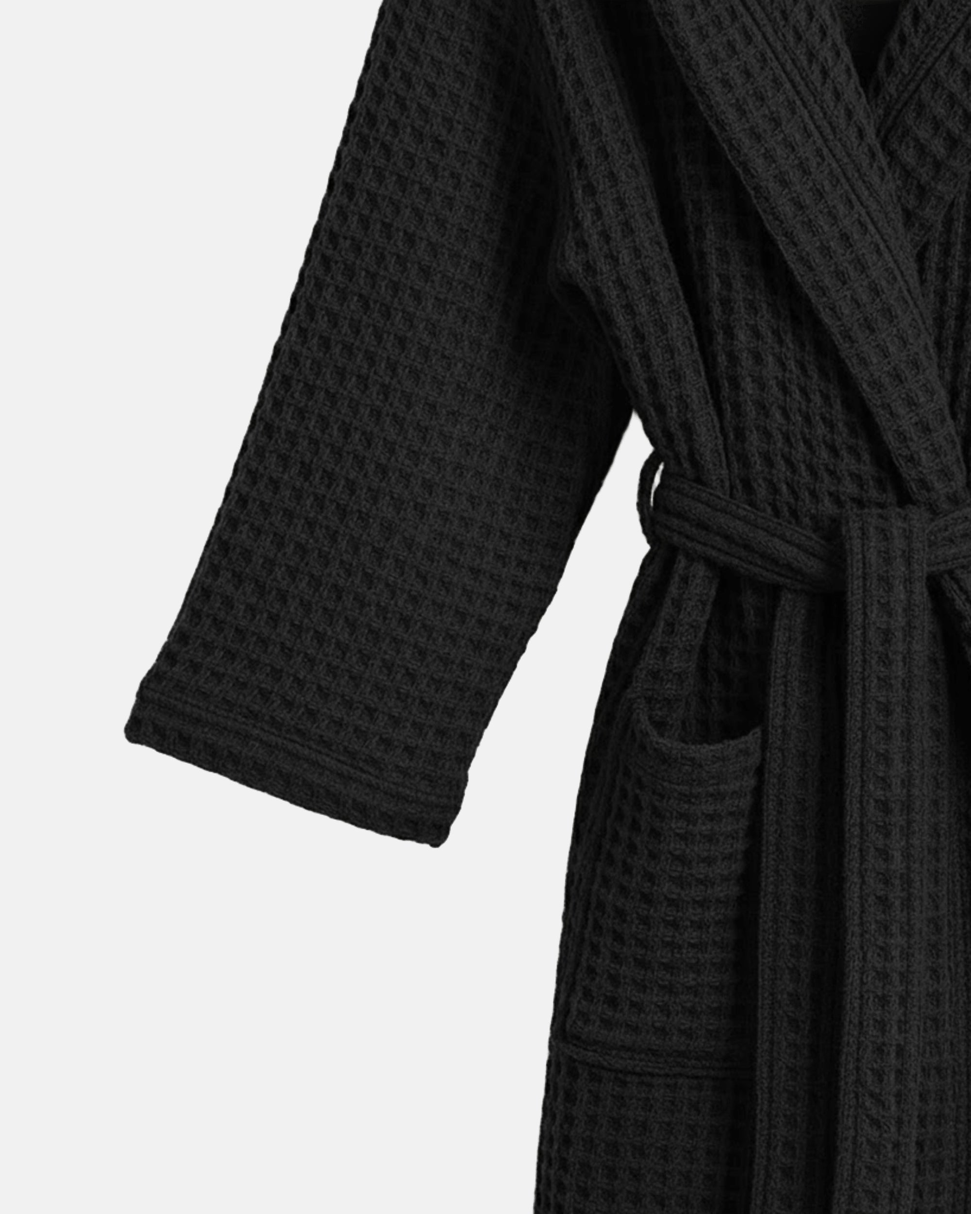 Robe de Chambre Gaufre Noir Raspail