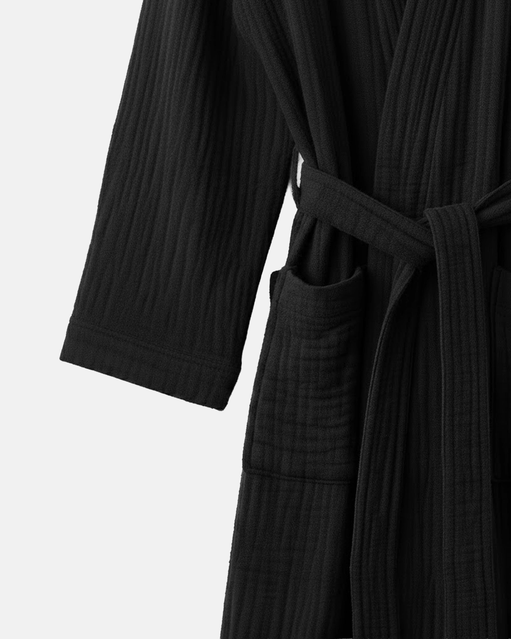 Peignoir en mousseline noire Sully