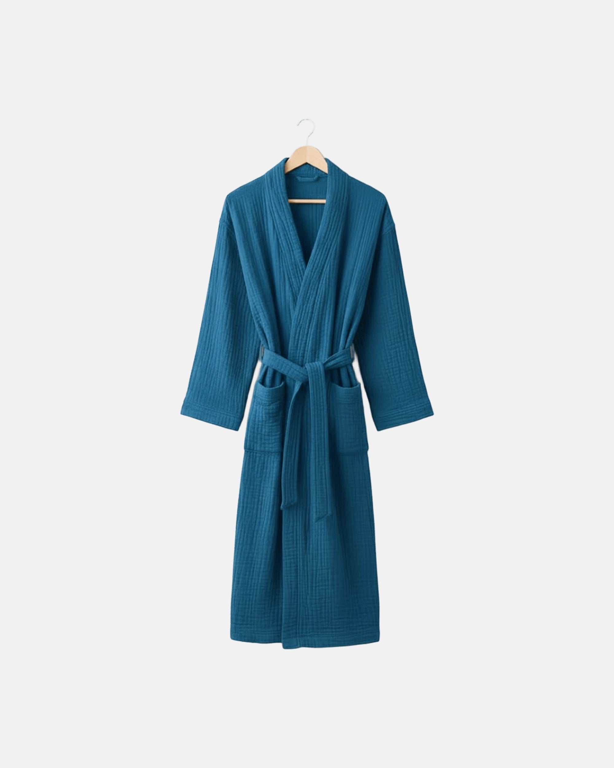 Robe de Chambre Mousseline Bleu Mirabeau
