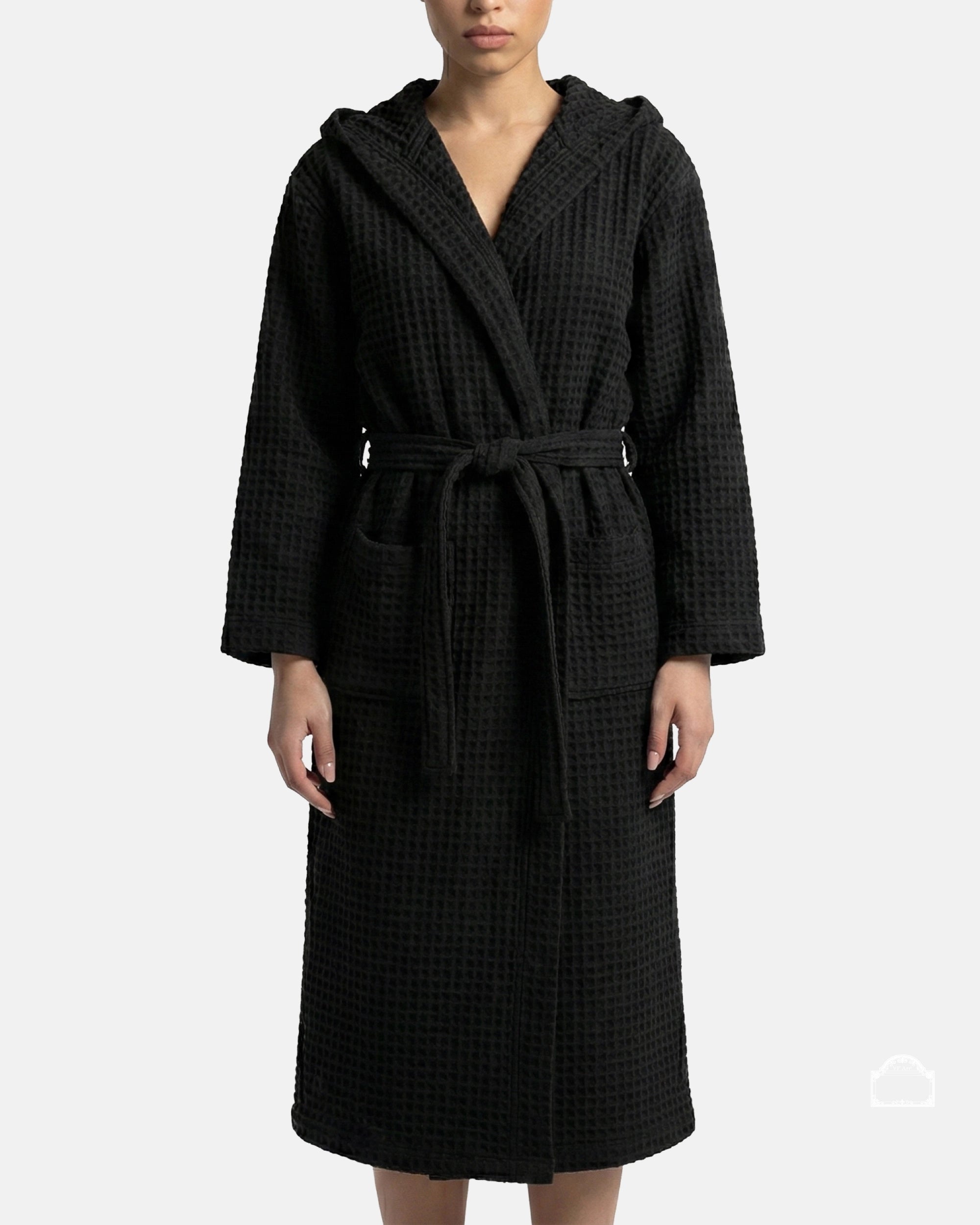 Robe de Chambre Gaufre Noir Raspail